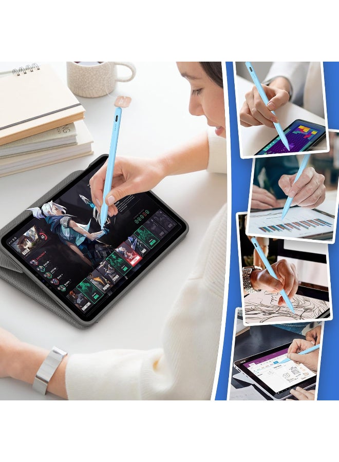 Universal Stylus Pen for iOS & Android Touch Screens - Compatible with iPhone, Android Phones, iPad, Samsung Tablets - Drawing & Writing (K - Blue - Universal 4 Lights) - Image 2