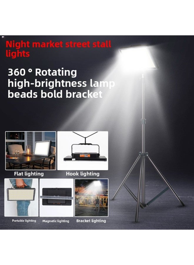 Generic New Night Market Stall LED Lights Rechargeable Mobile Outdoor Lighting Strong Light Bracket Power Outage Emergency Camping Lights 