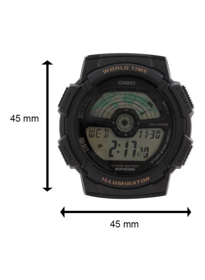 كاسيو ساعة يد رقمية بسوار من الراتنج - طراز AE-1100W-1BVDF رجال - Image 4