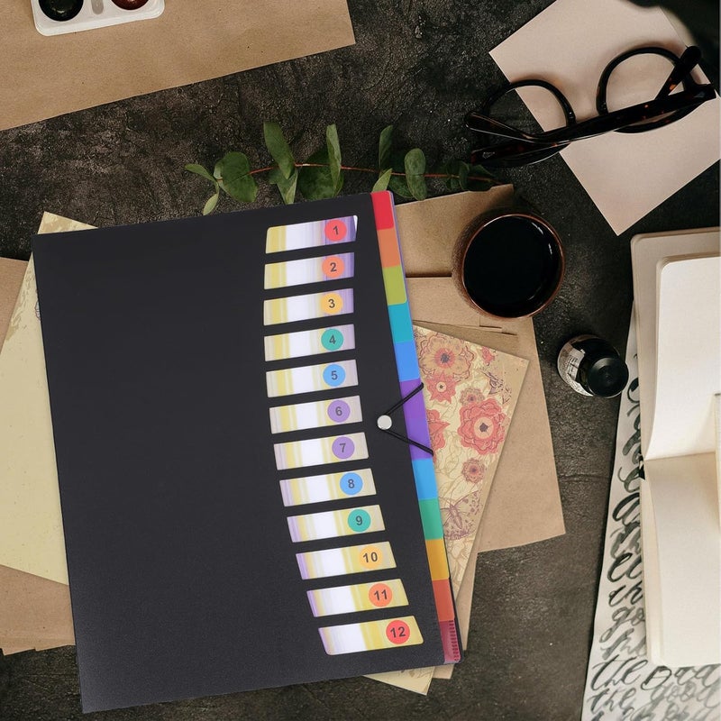 Accordion File Folder A4 Large Capacity Expanding Multi-Layer Document Organizer with Snap Closure for Office, School, and Travel Paper Storage - Image 5