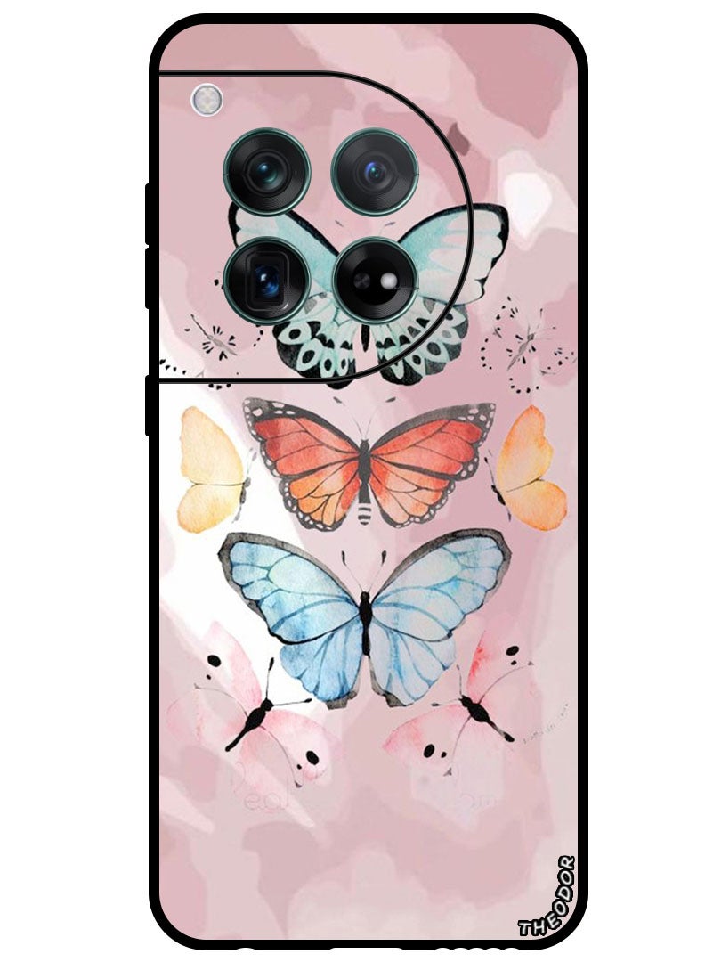 Theodor Protective Case Anti Scratch Shock Proof Bumper Cover For OnePlus 12 Butterflies - Image 1
