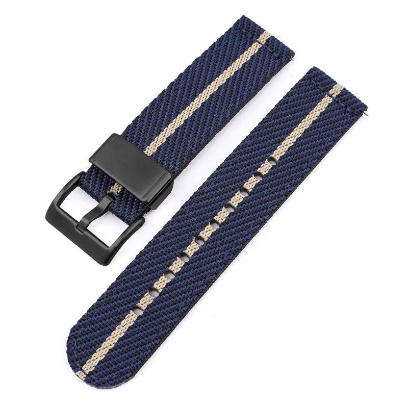 Bluejw Nylon Sport Watch Band with Black PVD Buckle, Compatible with Smart Watch Series 38mm 40mm 41mm 42mm 44mm 45mm, Replaceable Two-Piece Wrist Strap - Image 1