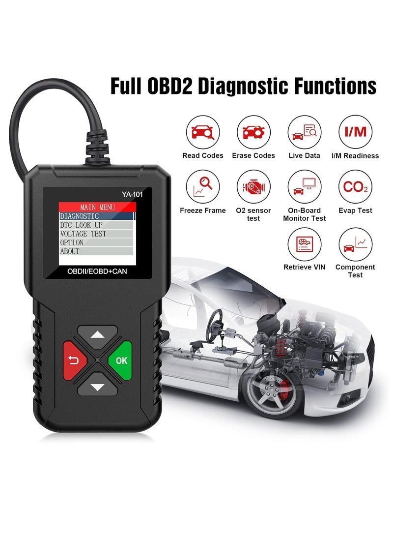 كينج بولين - obd2 الماسح الضوئي ya-101 التلقائي رمز القارئ ، تستخدم لفحص محرك ضوء المؤشر ، وأجهزة الاستشعار الأوكسجين ، إيفاب اختبار ، اختبار مراقبة المركبات ، الدخان التفتيش ، تنطبق على جميع obd2 السيارات منذ عام - Image 1