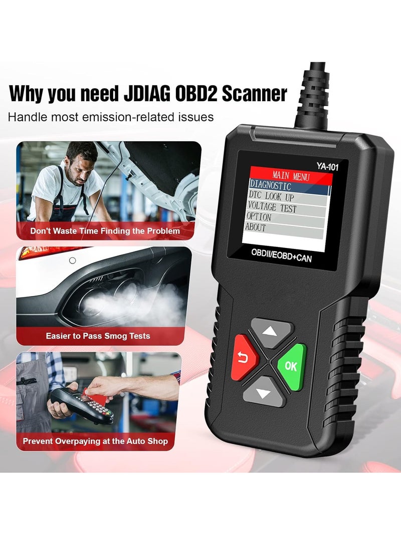 كينج بولين - obd2 الماسح الضوئي ya-101 التلقائي رمز القارئ ، تستخدم لفحص محرك ضوء المؤشر ، وأجهزة الاستشعار الأوكسجين ، إيفاب اختبار ، اختبار مراقبة المركبات ، الدخان التفتيش ، تنطبق على جميع obd2 السيارات منذ عام - Image 1