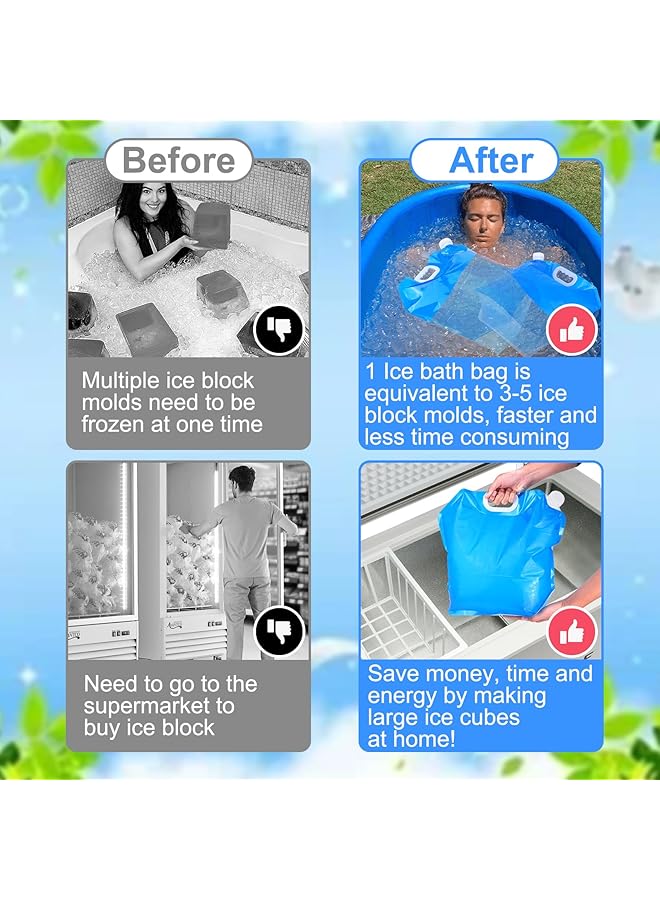 Oasisgalore Ice Bath Bags 10L Large Capacity Bathtub Freezer Water Bag Cold Plunge Tub Accessories Applicable for Athletes Portable Ice Barrel Cold Therapy（4Pcs）  - Image 3