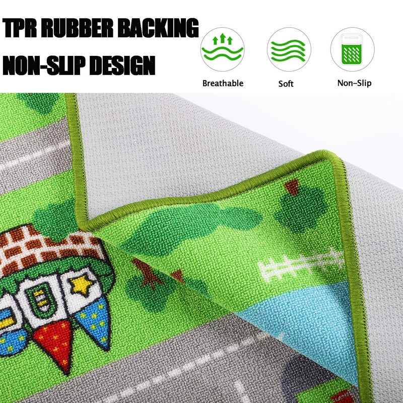 Capslpad Kids Educational Play Rug - 6.6' x 5' Traffic Road Car Mat Learning Play Game Area Rug for Playroom, Living Room, Nursery Room Decor - Image 4