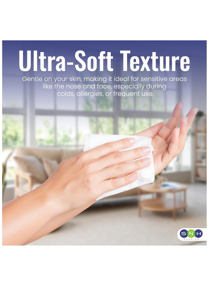 إس إن إتش باكينج علبة مناديل وجه سوق الفجر، عبوة من 5 قطع، 100 ورقة × طبقتين لكل علبة، إجمالي 1000 ورقة (200 ورقة لكل علبة). - Image 2