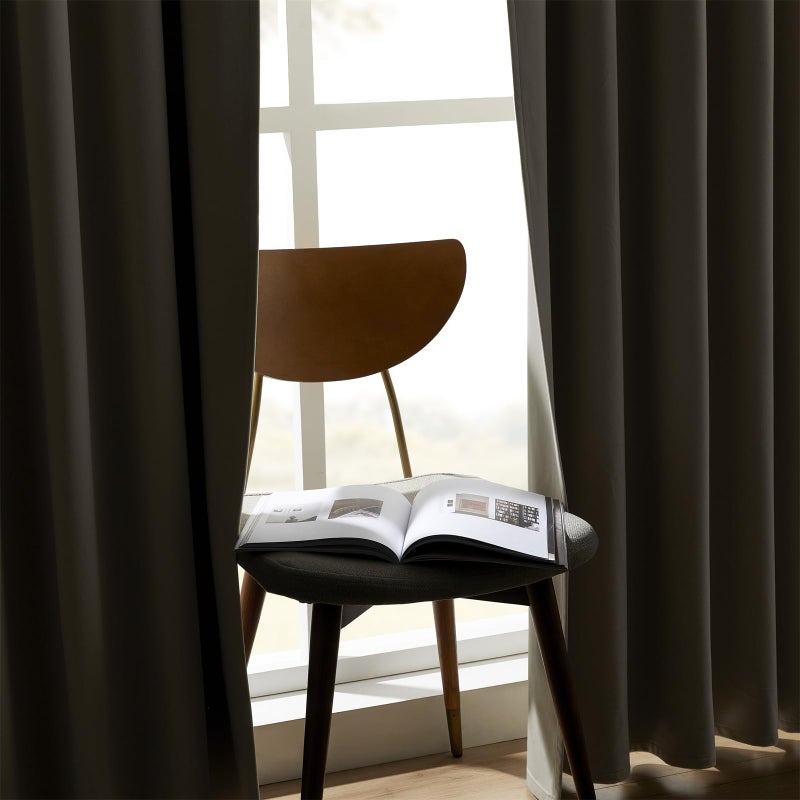 Joydeco Beige 100% Blackout Curtains 84 Inch Length 2 Panels Set  Black Out Curtain for Bedroom Living Room  Heavy Luxury Thermal Insulated Velvet Curtains Rod Pocket Back Tab  52W x 84L - Image 3