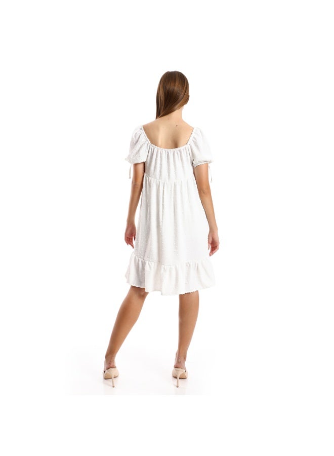 kady Jamila Women Self Stitched Square Collar Tiered Tunic - Image 3