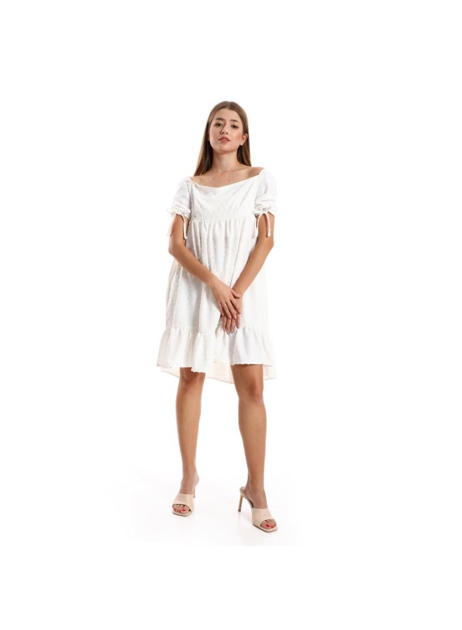 kady Jamila Women Self Stitched Square Collar Tiered Tunic - Image 1