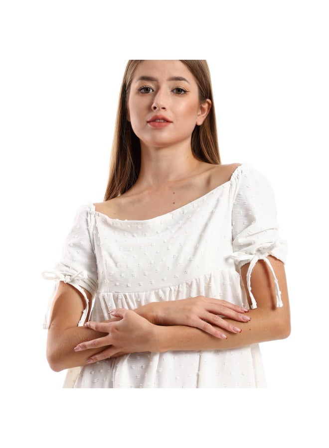 kady Jamila Women Self Stitched Square Collar Tiered Tunic - Image 4