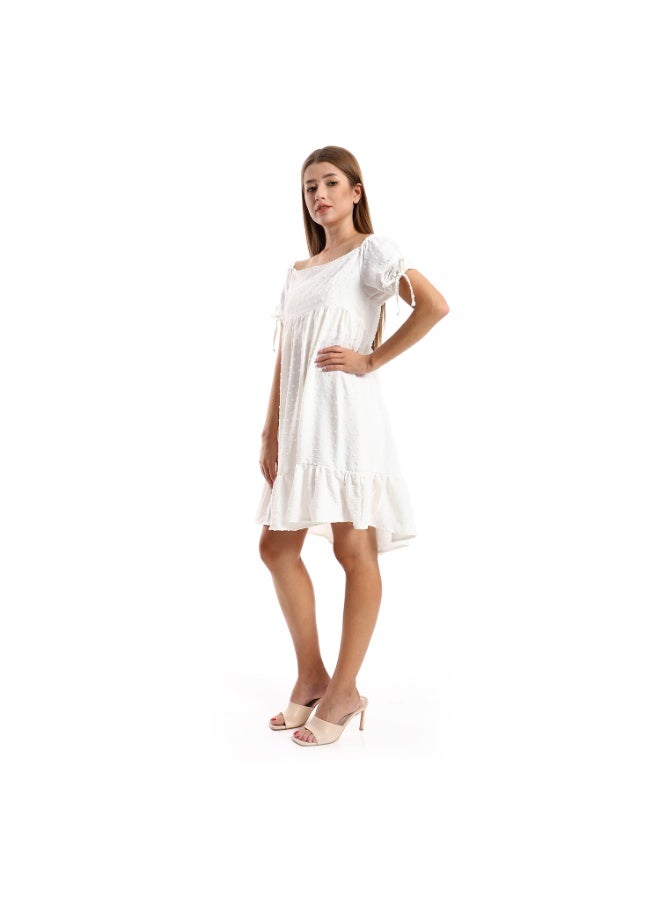 kady Jamila Women Self Stitched Square Collar Tiered Tunic - Image 2