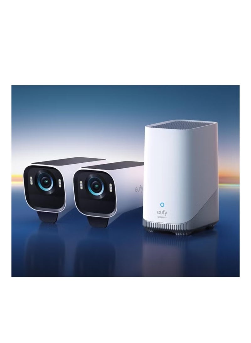 EUFY SECURITY S3 PRO 2-CAMERA KIT – 4K ULTRA HD, SOLAR-POWERED, AI MOTION DETECTION - Image 1