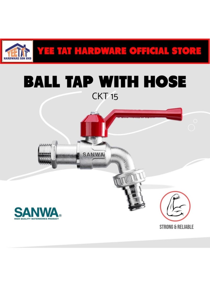 سانوا صنبور كرة الحديقة مع خرطوم مقاس 1/2 بوصة مصنوع في تايلاند - Image 2