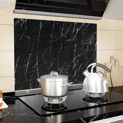 TEKCOOL Wall Stickers DIY Wallpaper Vinyl Marble Wallpaper Peel and Stick Waterproof Wallpapers for Home Kitchen Countertop Cabinet Furniture Oil Proof Kitchen Stickers(Black-2 pc). - Image 2