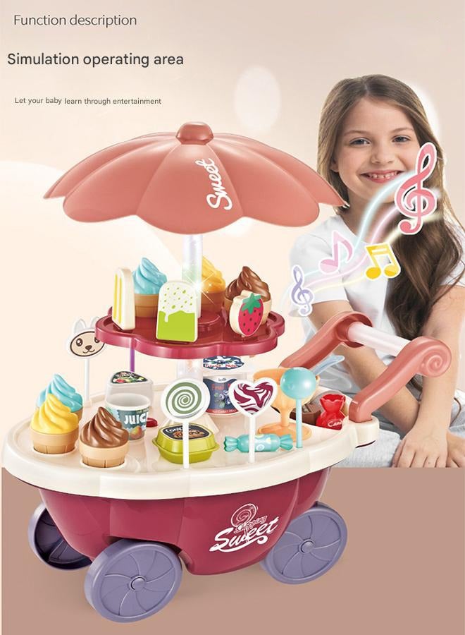 Candy Ice Cream Car,Children's Mini Candy Car,Candy Ice Cream Car Toys Pretend Play Set,Simulation Ice Cream Cart with Light and Music,Kids Mini Cream Candy Car,Children's Mini Candy Car for 2 3 4 5 6 Years Old Boys and Girls - Image 5