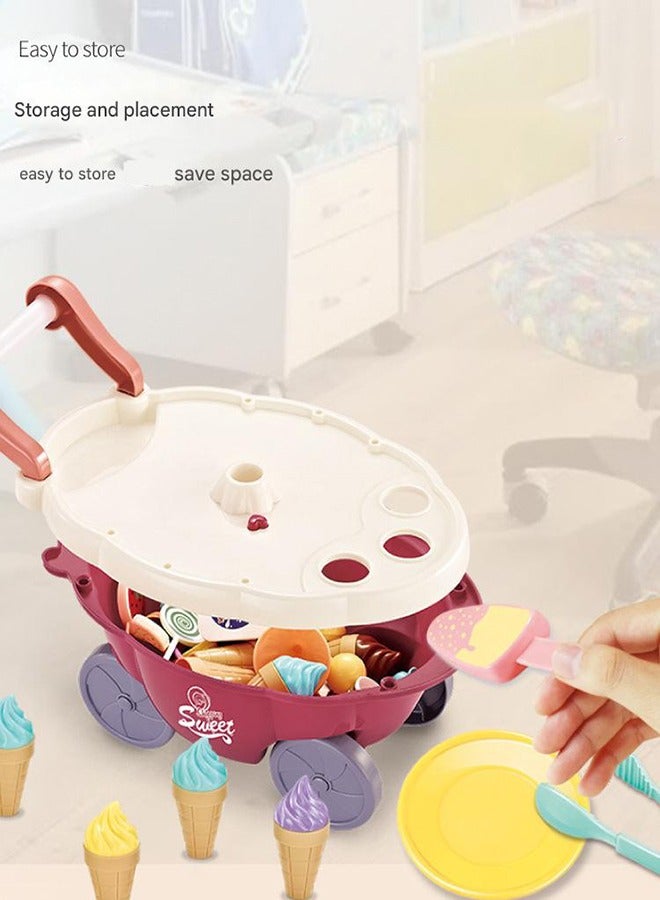 Candy Ice Cream Car,Children's Mini Candy Car,Candy Ice Cream Car Toys Pretend Play Set,Simulation Ice Cream Cart with Light and Music,Kids Mini Cream Candy Car,Children's Mini Candy Car for 2 3 4 5 6 Years Old Boys and Girls - Image 3
