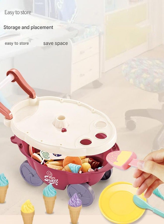 Aimayapet Candy Ice Cream Car,Children's Mini Candy Car,Candy Ice Cream Car Toys Pretend Play Set,Simulation Ice Cream Cart with Light and Music,Kids Mini Cream Candy Car,Children's Mini Candy Car for 2 3 4 5 6 Years Old Boys and Girls - Image 3