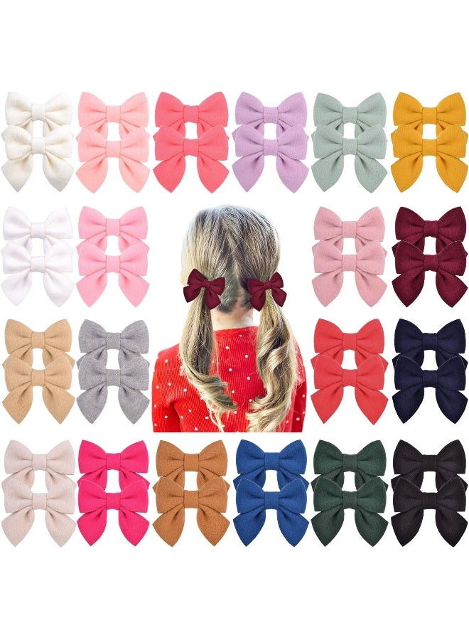 Jollybows 40PCS 2.8" Baby Girls Hair Bows Alligator Clips Woolen Hair Barrettes Hair Accessories for Little Girls Toddlers Teens Kids - Image 1