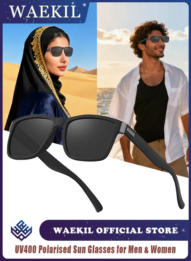 وايكيل نظارات شمسية مستقطبة للرجال والنساء - نظارات شمسية UV400 للقيادة، نظارات شمسية مستقطبة بعدسات مضادة للتوهج للجري وركوب الدراجات وصيد الأسماك (تصميم كلاسيكي للجنسين) - Image 1