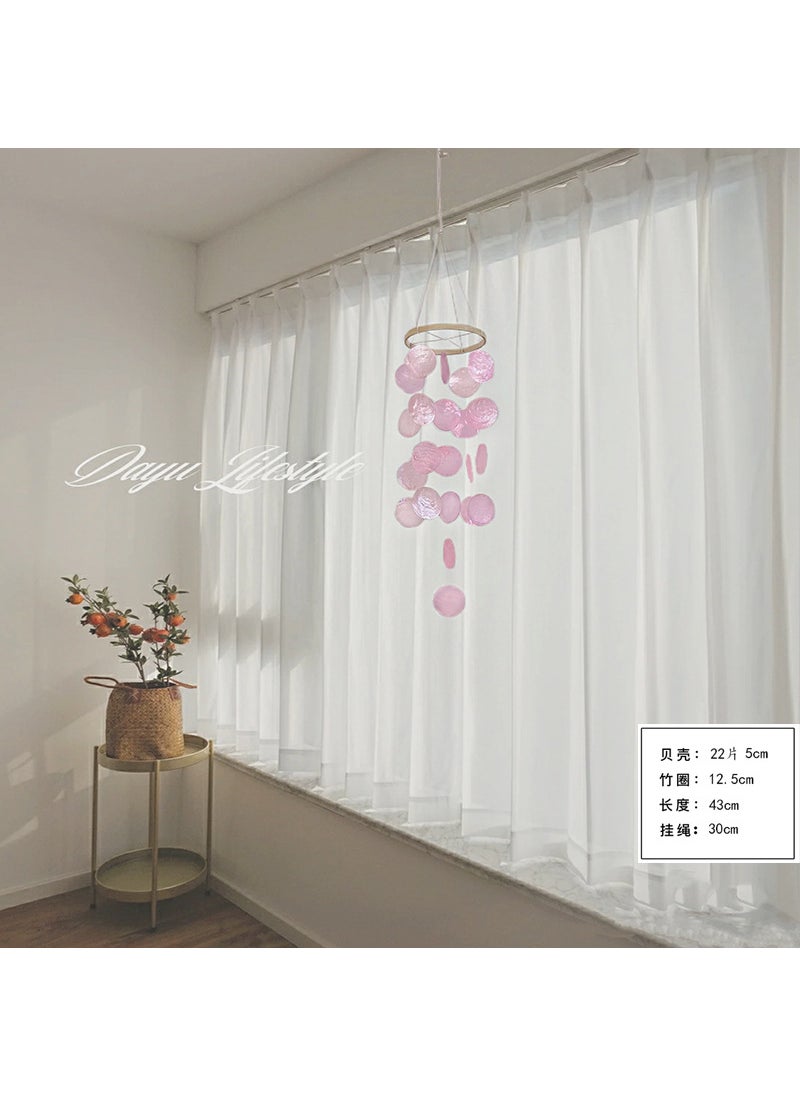 Generic Boho Chic Shell Wind Chime Kids Bedroom Decor Gift Pink shell wind chimes (finished products have been prepared) 