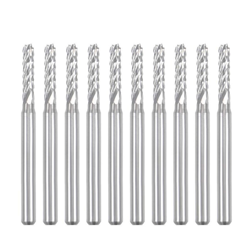 Nxtop 10Pcs 2.5mm Carbide End Mill Engraving Milling Cutter CNC Router Bits for PCB Machine, 1/8" Shank - Image 1