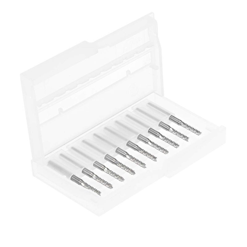 Nxtop 10Pcs 2.5mm Carbide End Mill Engraving Milling Cutter CNC Router Bits for PCB Machine, 1/8" Shank - Image 4