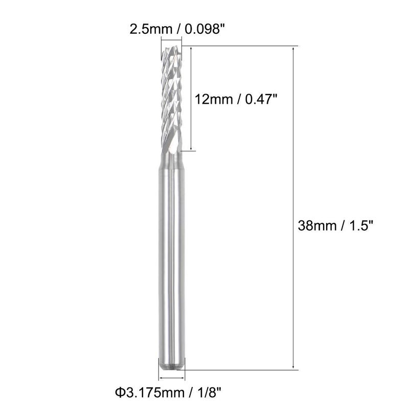 Nxtop 10Pcs 2.5mm Carbide End Mill Engraving Milling Cutter CNC Router Bits for PCB Machine, 1/8" Shank - Image 2
