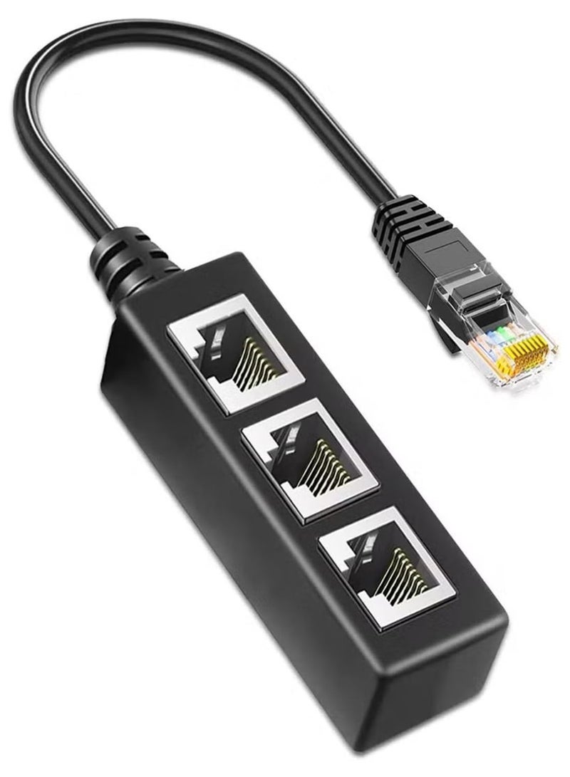 موزع إيثرنت من 1 إلى 3، محول شبكة RJ45، محول كابل إنترنت LAN لكابلات Cat 5/5e/6/7/8 - Image 1