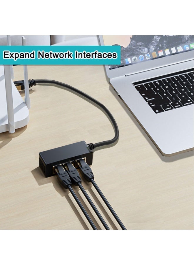 موزع إيثرنت من 1 إلى 3، محول شبكة RJ45، محول كابل إنترنت LAN لكابلات Cat 5/5e/6/7/8 - Image 2
