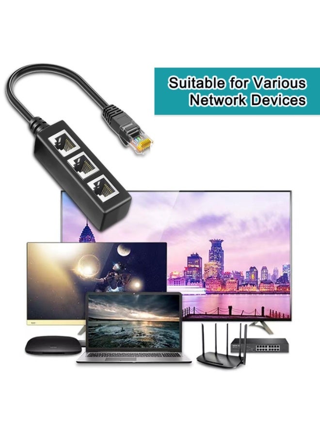 موزع إيثرنت من 1 إلى 3، محول شبكة RJ45، محول كابل إنترنت LAN لكابلات Cat 5/5e/6/7/8 - Image 5