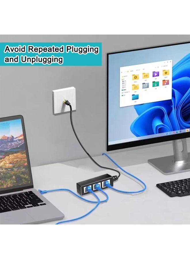 موزع إيثرنت من 1 إلى 3، محول شبكة RJ45، محول كابل إنترنت LAN لكابلات Cat 5/5e/6/7/8 - Image 3