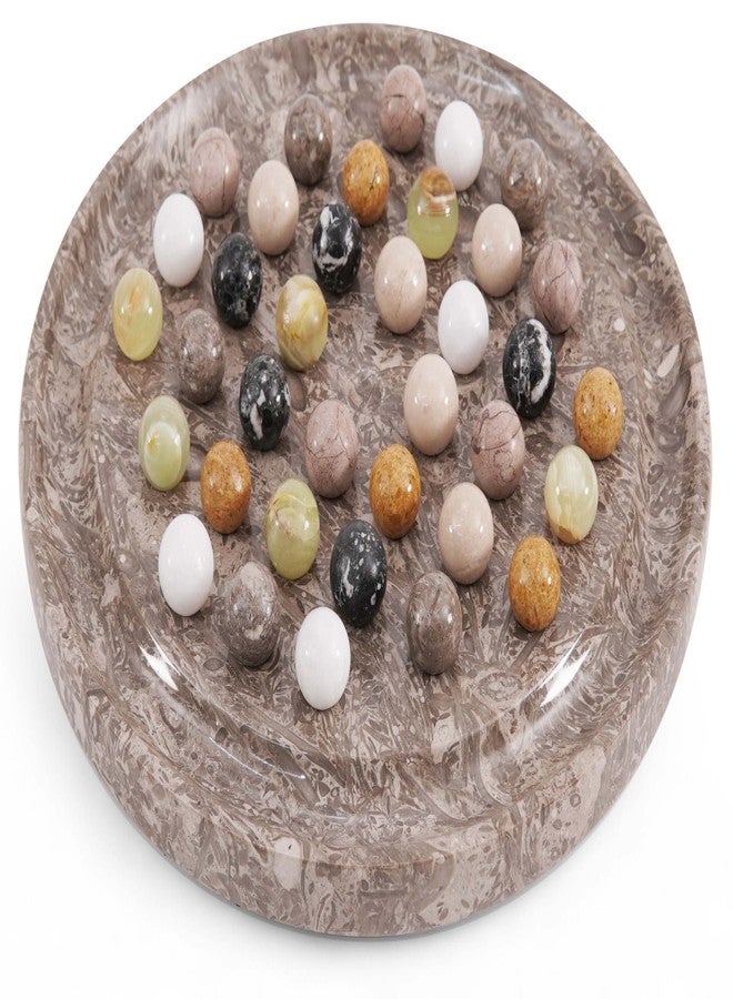 Radicaln Marble Solitaire Board Game with 42 Piece Oceanic Marbles Classic One Player Gameplay 10 inch Strategy Puzzle Board Games Adults for Tabletop Game, Birthday Gift, Table Games - Image 1