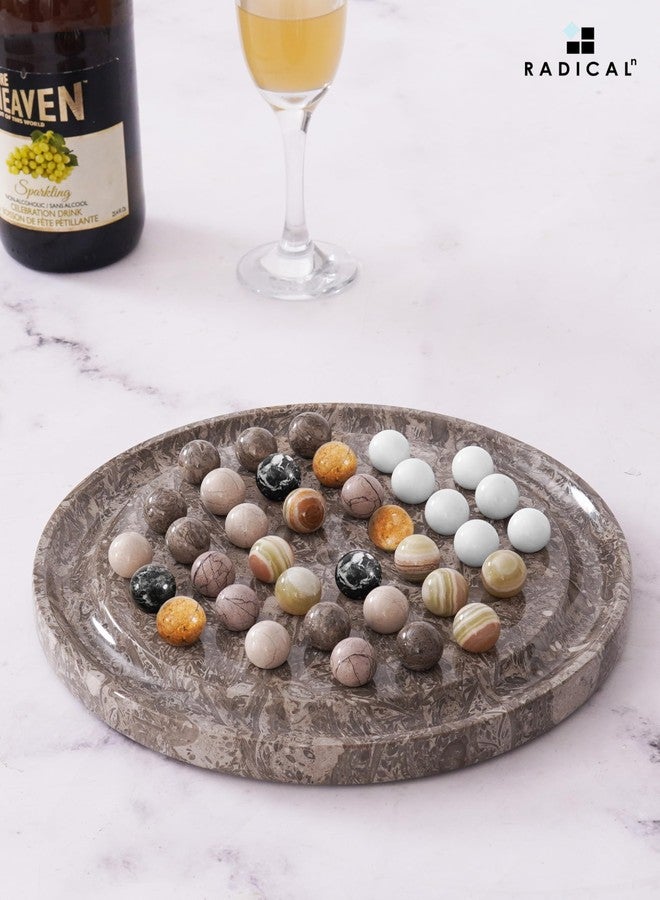 Radicaln Marble Solitaire Board Game with 42 Piece Oceanic Marbles Classic One Player Gameplay 10 inch Strategy Puzzle Board Games Adults for Tabletop Game, Birthday Gift, Table Games - Image 5