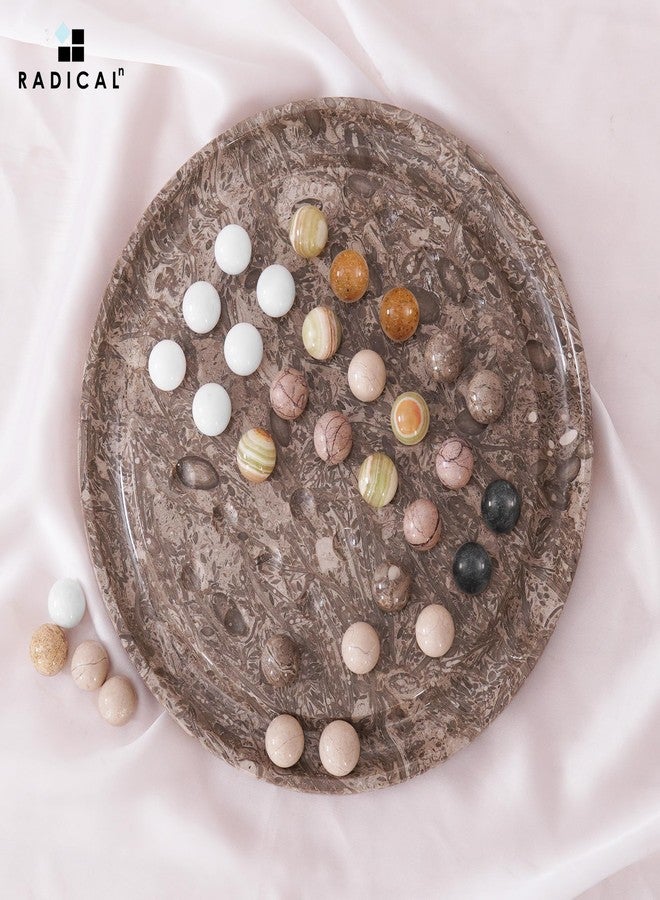 Radicaln Marble Solitaire Board Game with 42 Piece Oceanic Marbles Classic One Player Gameplay 10 inch Strategy Puzzle Board Games Adults for Tabletop Game, Birthday Gift, Table Games - Image 3