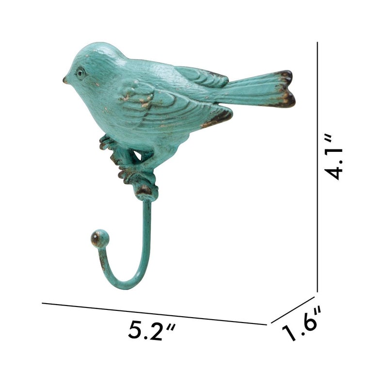 SOFFEE DESIGN Set of 4 Vintage Metal Birds Wall Coat Hooks, Heavy Duty Hangger Hooks, Farmhouse Wall Mounted Hanging Rack Hooks for Scarf, Bag, Towel, Key, Cap - Image 4
