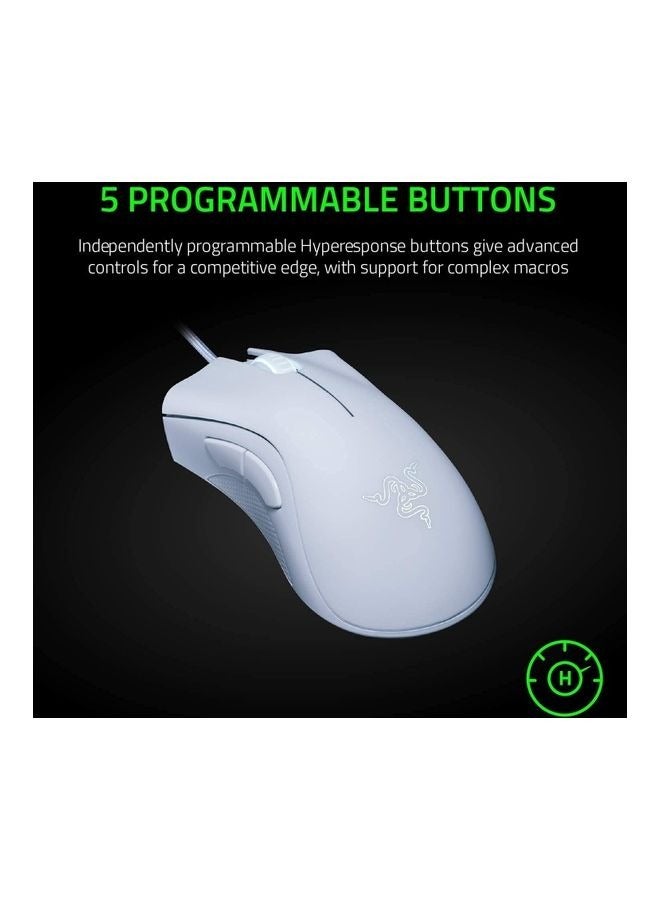 Corded Gaming Mouse, 5 Programmable ons, Mechanical Switch, Ergonomic Shape, Standard Foot Pad, 10 Million Clicks, White  - Image 4
