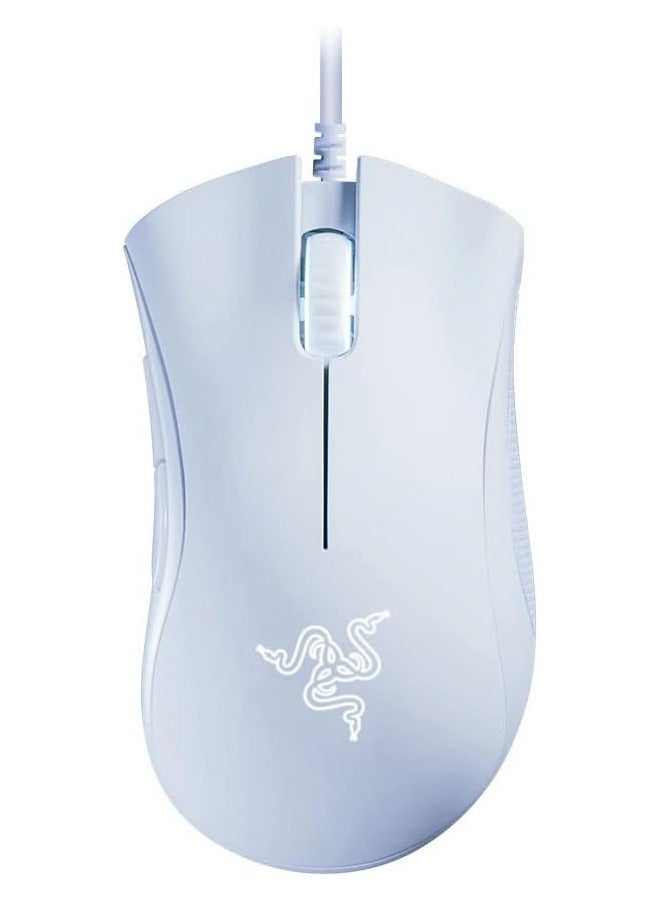 Corded Gaming Mouse, 5 Programmable ons, Mechanical Switch, Ergonomic Shape, Standard Foot Pad, 10 Million Clicks, White  - Image 1