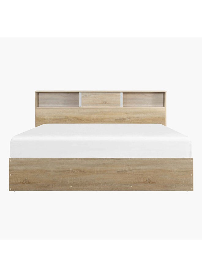 Oasis Cambridge Queen Bed With Sliding Door Storage Headboard 222.5x83x168.5 cm, Mattress Size - 160x200cm