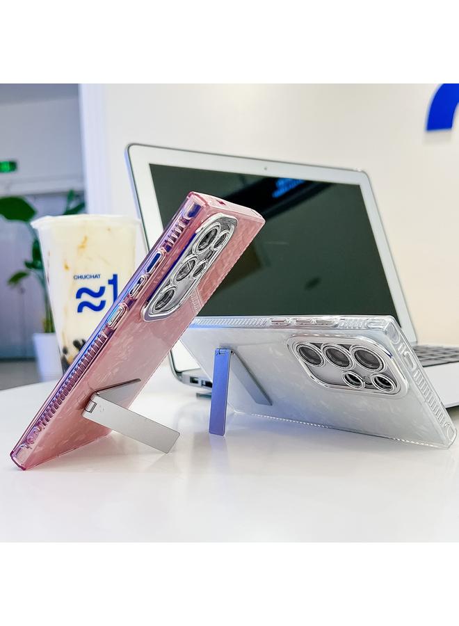 S-TOP Case For Samsung Galaxy A55 5G Plating Glitter Texture Fold Holder TPU Phone Case with Lens Film - Image 3