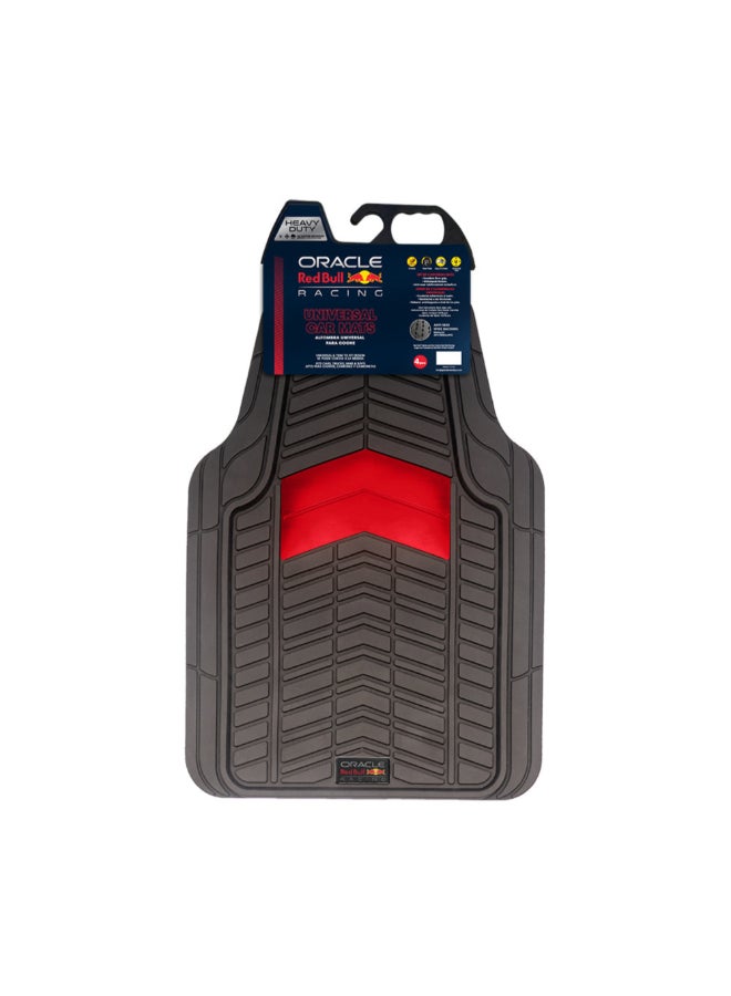 ريد بول أوراكل ريسينغ سجادة أرضيات السيارات شديدة التحمل 3 قطع بمقاس عالمي أسود وأحمر 80 × 4 × 50 سم RBCMHD005BR - Image 1