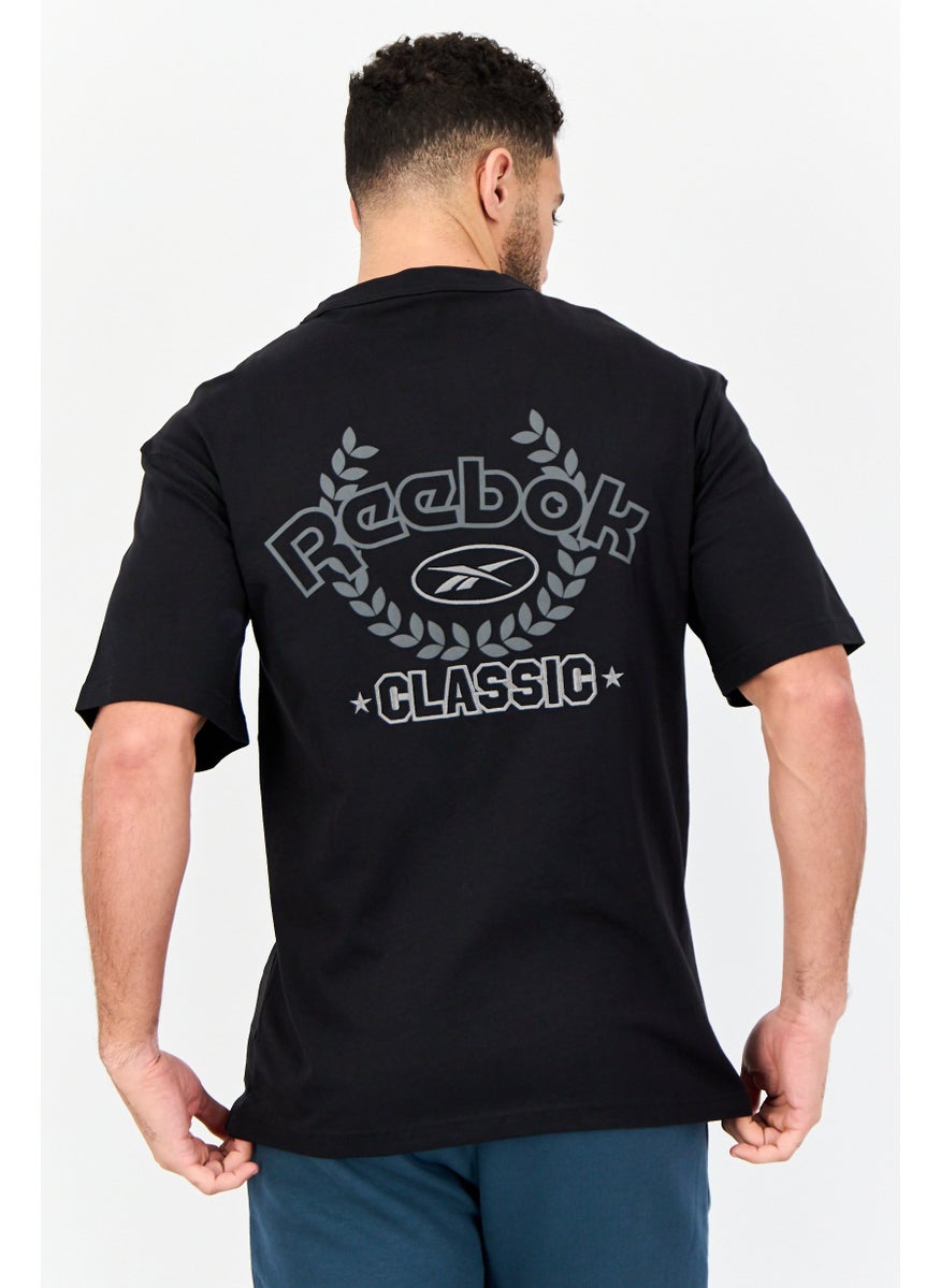 Reebok Men Sportswear Fit Short Sleeve Outdoor T-Shirt, Black  - Image 2