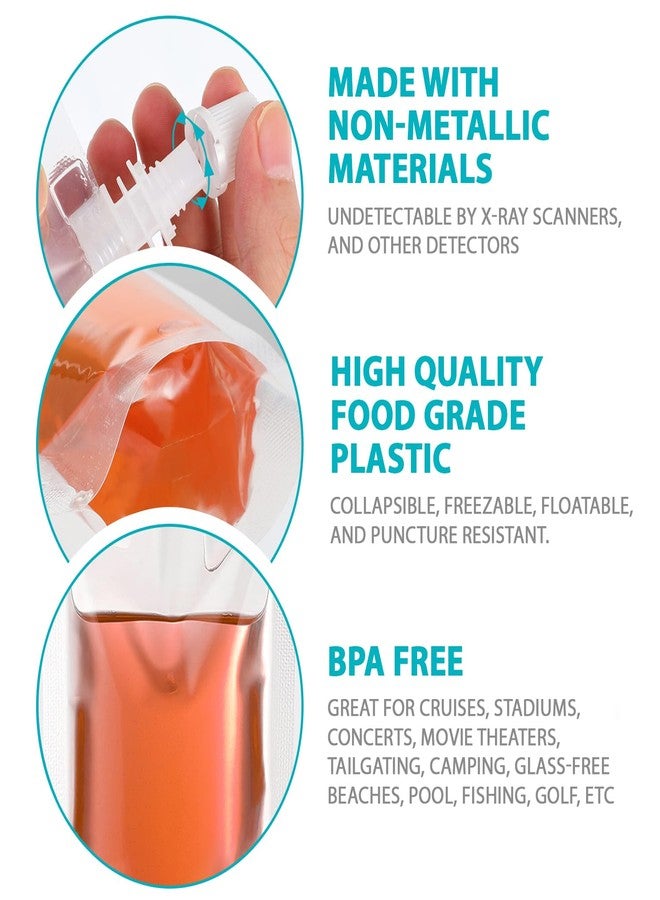 Vignee Plastic Flasks-Reusable Drink Bags,Juice Travel Bags Leak-Proof, BPA-Free for Outdoor Sports, Concerts,Travel Events /8OZ-12OZ- 16OZ,12PCS - Image 3