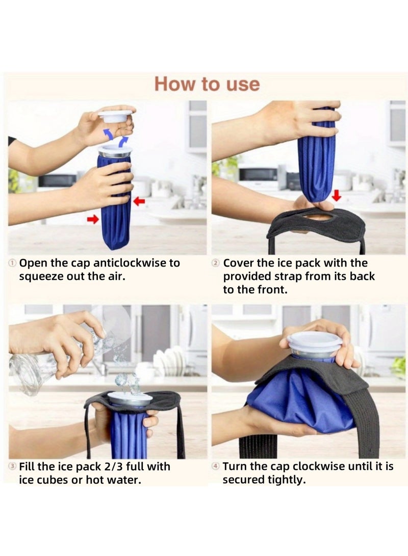 Mmmon Reusable Ice Cold Pack with Elastic Breathable Support Wrap, Ice Pack Ice Compress Bag Reusable Cold and Hot Compress to Reduce Fever and Cool Down  - Image 2