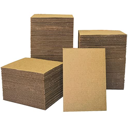 ANSSDO Premium Kraft Brown Corrugated Pads - 200 Packs, 3.5x4.5 Inch, Bulk Flat Cardboard Sheets for T-Shirts, Shipping, Mailing, Cardboard Crafts - Image 1
