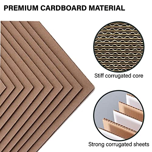ANSSDO Premium Kraft Brown Corrugated Pads - 200 Packs, 3.5x4.5 Inch, Bulk Flat Cardboard Sheets for T-Shirts, Shipping, Mailing, Cardboard Crafts - Image 2
