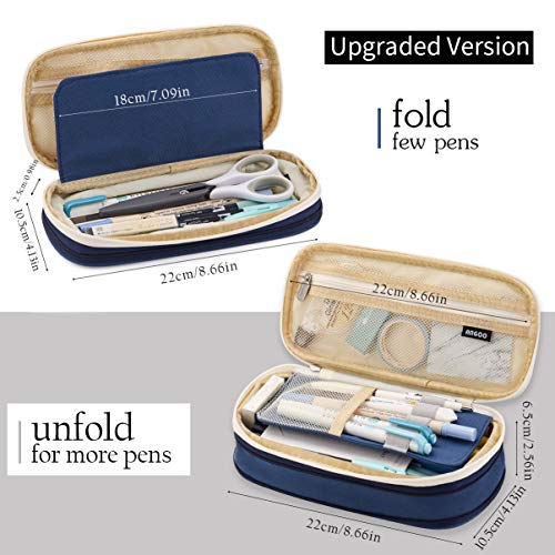 EASTHILL Big Capacity Pencil Pen Case Office College School Large Storage High Capacity Bag Pouch Holder Box Organizer Blue - Image 2