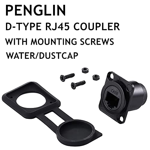 PENGLIN 10PCS D-Type RJ45 Coupler, Shielded RJ45 Panel Mount Connector, CAT6/CAT5E/CAT5 Female to Female LAN Network Bulkhead Pass Through Socket - Image 2