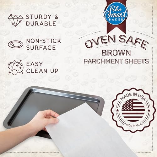 The Smart Baker Pre-Cut Perfect Parchment Paper 9 x 13 inches, Small. Greaseproof Nonstick 24 pieces Pre-Cut Baking Sheets - Image 3