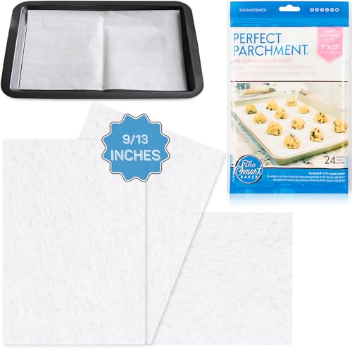 The Smart Baker Pre-Cut Perfect Parchment Paper 9 x 13 inches, Small. Greaseproof Nonstick 24 pieces Pre-Cut Baking Sheets - Image 1